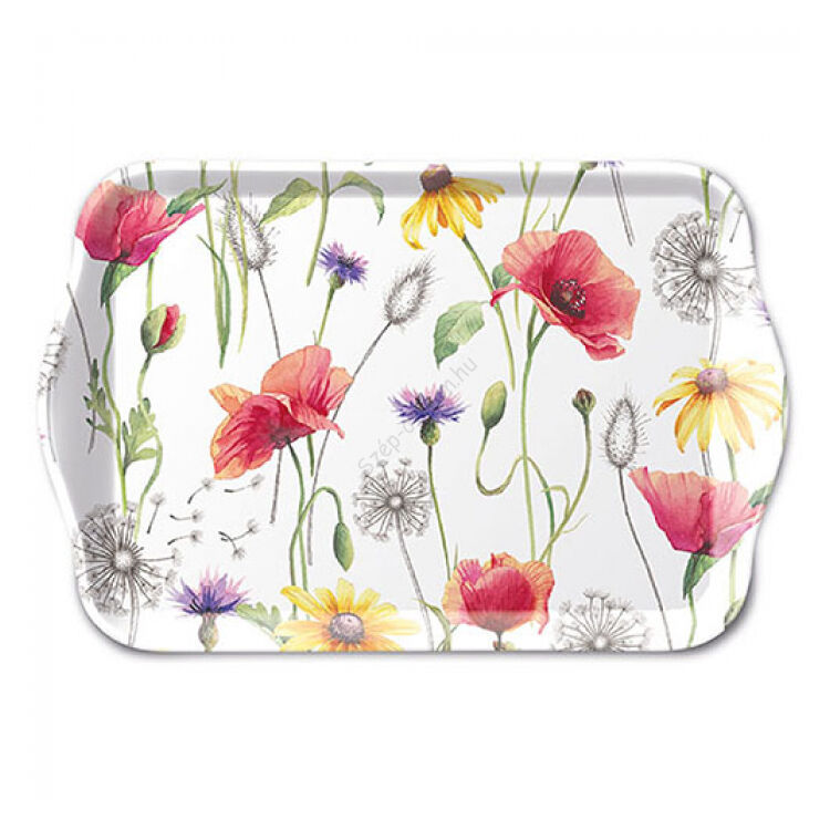 Műanyag tálca - 13x21cm - Poppy meadow