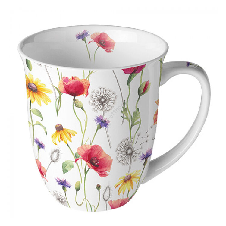 Porcelán bögre - 400ml - Poppy Meadow