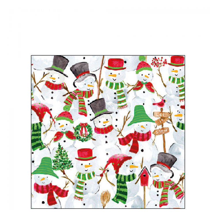 Snowman Party papírszalvéta 25x25cm, 20db-os