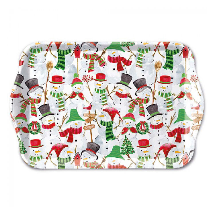 Karácsonyi tálca - 13x21cm - Snowman party
