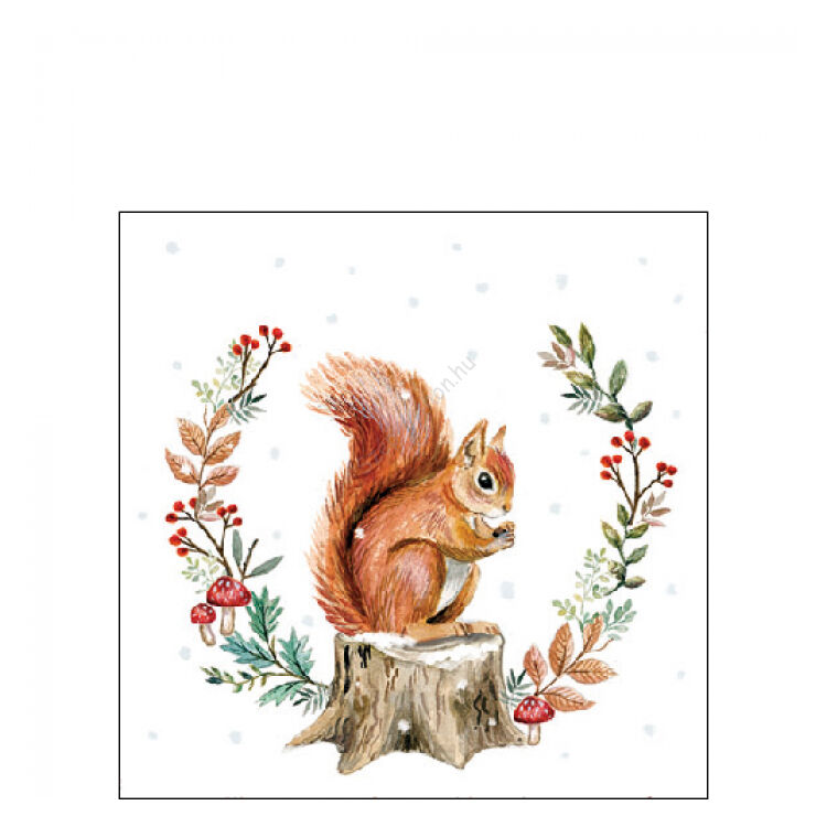 Karácsonyi mintás papírszalvéta - 25x25cm, 20db-os - Storing for winter