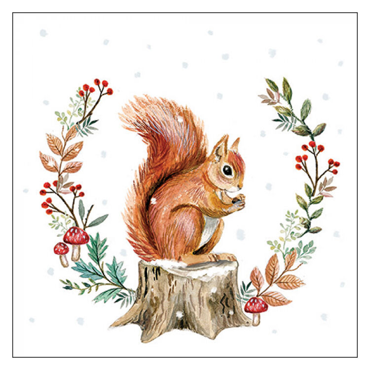 Karácsonyi mintás papírszalvéta - 33x33cm, 20db-os - Storing for winter