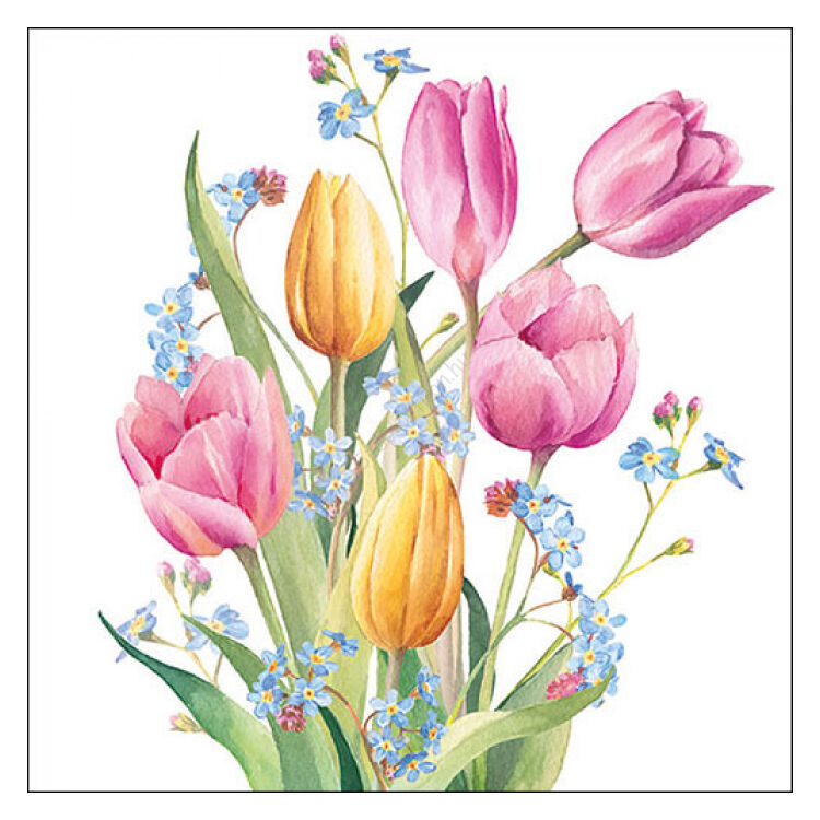 Tulips Bouquet papírszalvéta 33x33cm, 20db-os