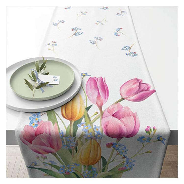 Asztali futó - 40x150cm - Tulips Bouquet