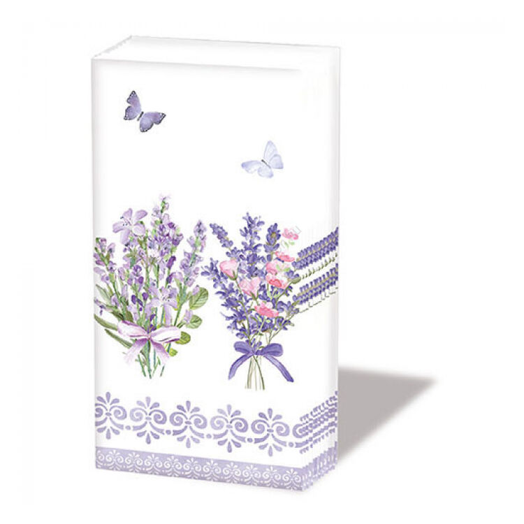 Levendula virágos papírzsebkendő 10db-os Lovely lavender