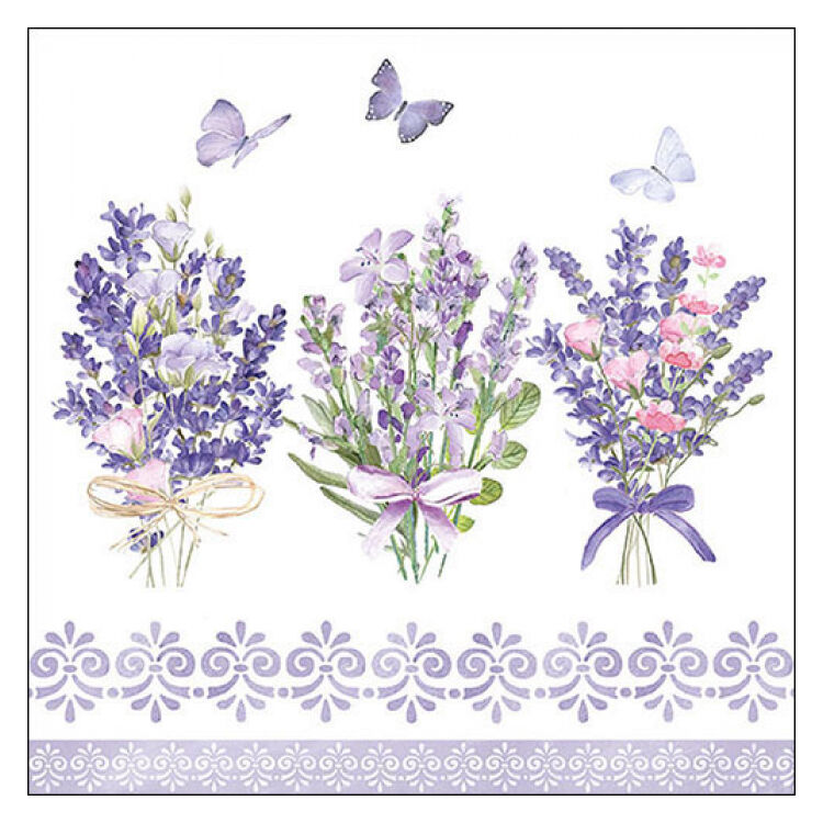 Levendula virágos papírszalvéta 33x33cm, 20db-os Lovely lavender 
