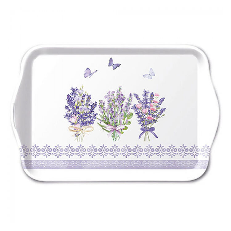 Levendula virágos tálca 13x21cm Lovely lavender