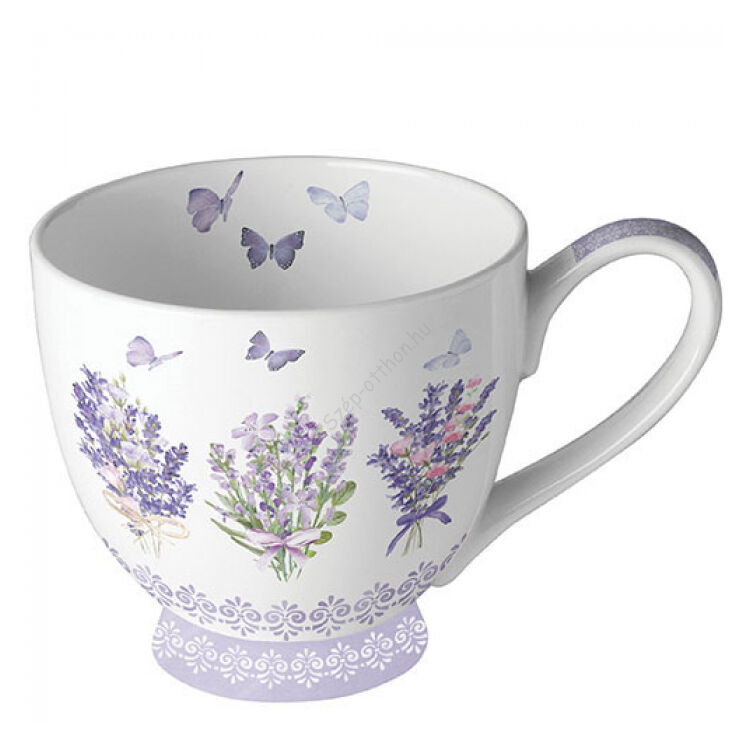 Levendula virágos porcelán bögre 450ml Lovely lavender