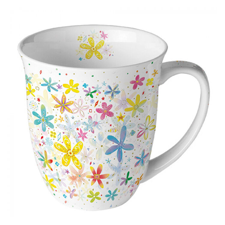 Porcelán bögre - 400ml - Fancy Flowers