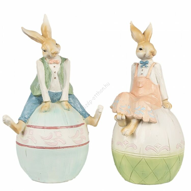 Húsvéti dekoráció - Tojáson ülő nyuszilány