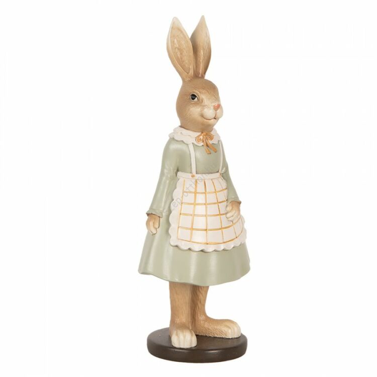 Húsvéti dekoráció - Zöld ruhás kötényes nyuszi