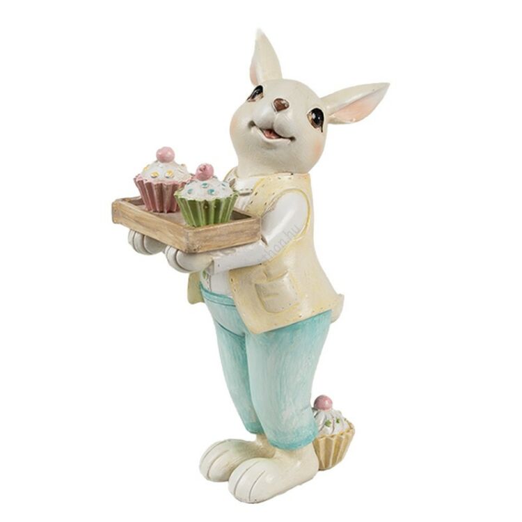 Muffint kínáló nyuszifigura - Húsvéti dekoráció