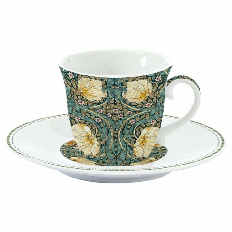 Porcelán teás csésze - 200ml -  William Morris, Black