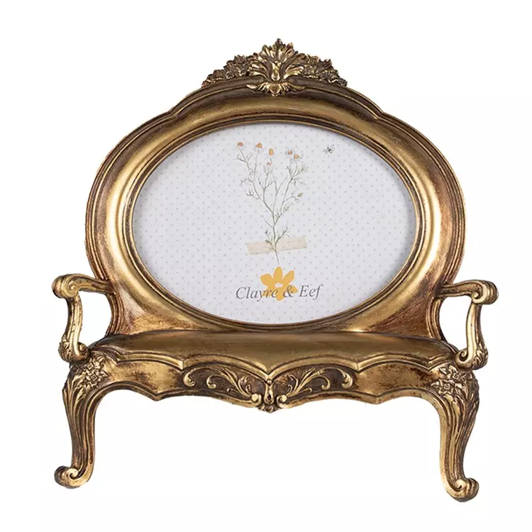 Arany színű, pad alakú képkeret, barokk stílusban
