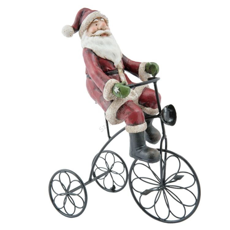 Bicikliző mikulás figura