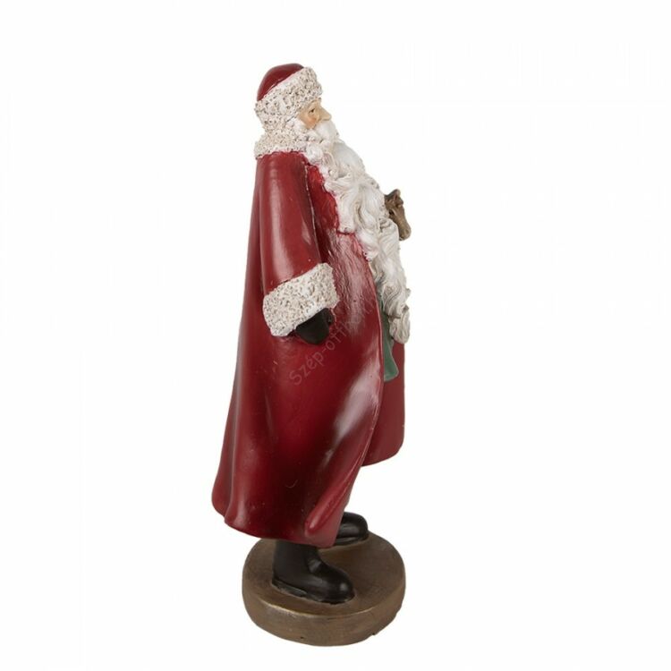 Mikulás kis kosárral - 23cm - Karácsonyi dekorációs figura