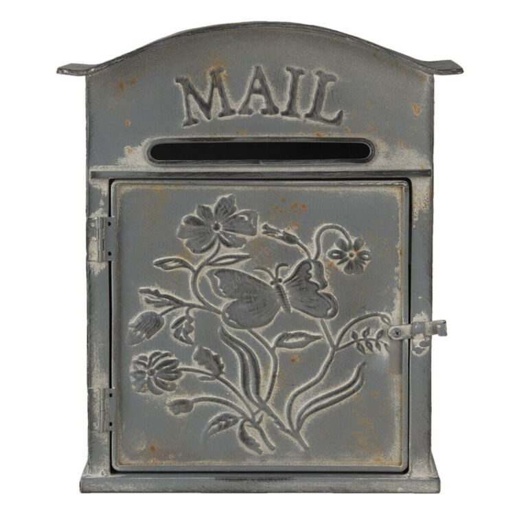Antikolt szürke fém postaláda