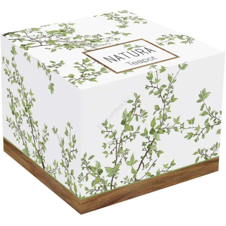 Porcelán teáskanna akácfa tálcán - 750ml