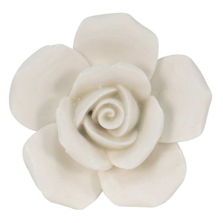 Kerámia ajtófogantyú fehér virág minta