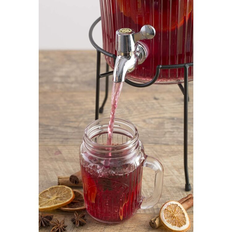Kilner® szívószálas bögre, piros