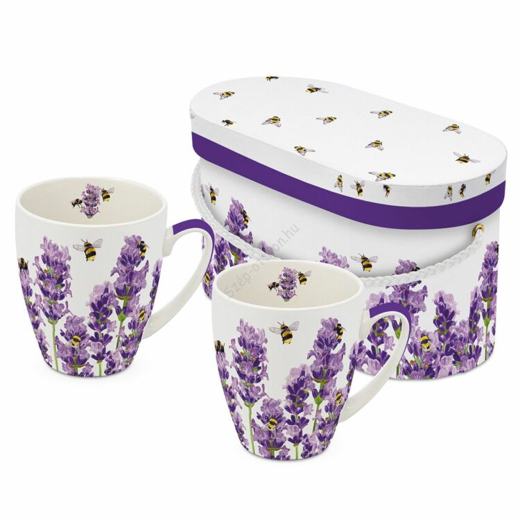 Porcelán bögre - 350ml - Bees & Lavender