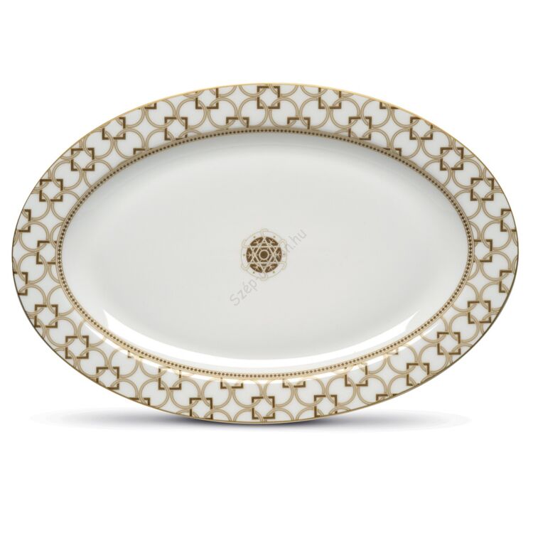 Porcelán ovális tálca - 36x24,5cm - Déco