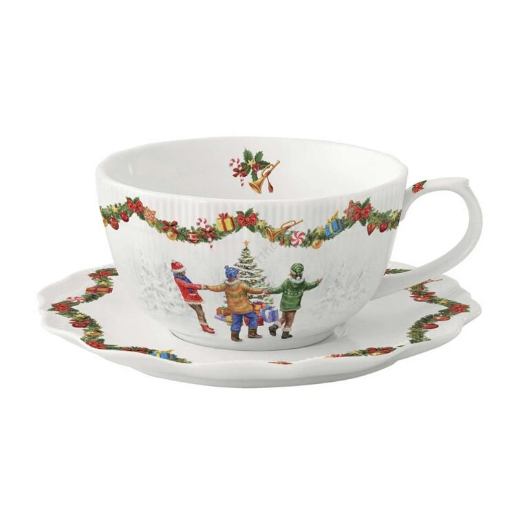 Karácsonyi porcelán teás csésze - 300ml - Christmas Round Dance