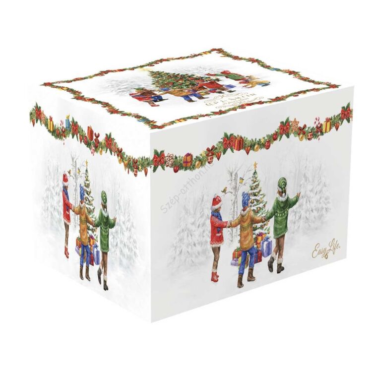 Karácsonyi porcelán teás csésze - 300ml - Christmas Round Dance