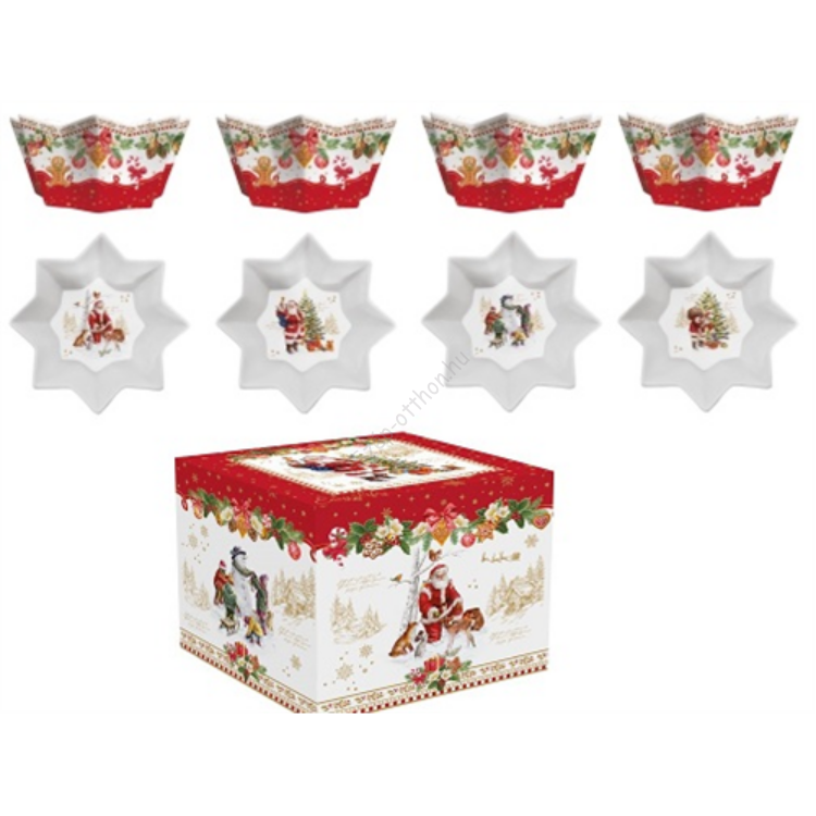 Porcelán tálka szett - 11cm - Christmas Memories