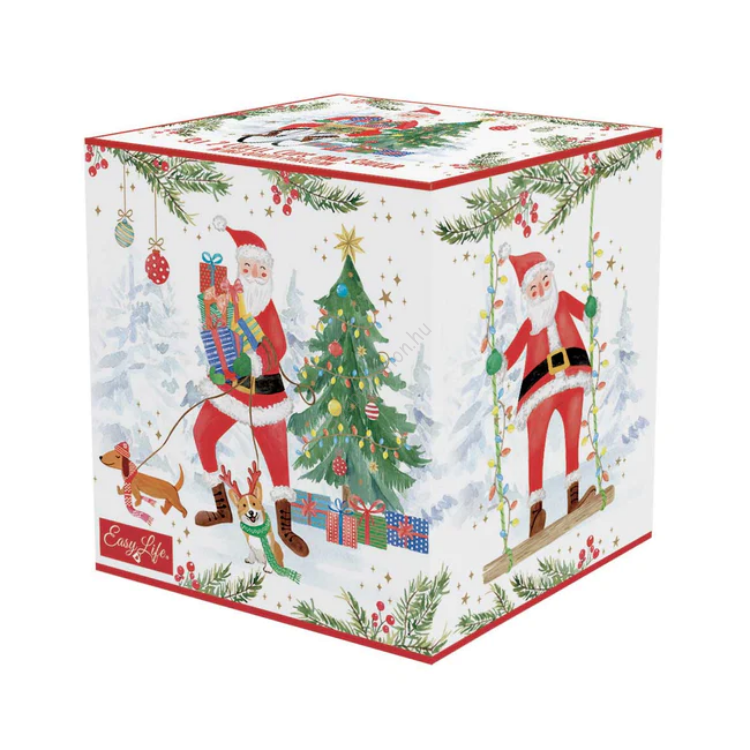 Karácsonyi porcelán eszpresszó kávé csésze szett - 75ml - Joyful Santa