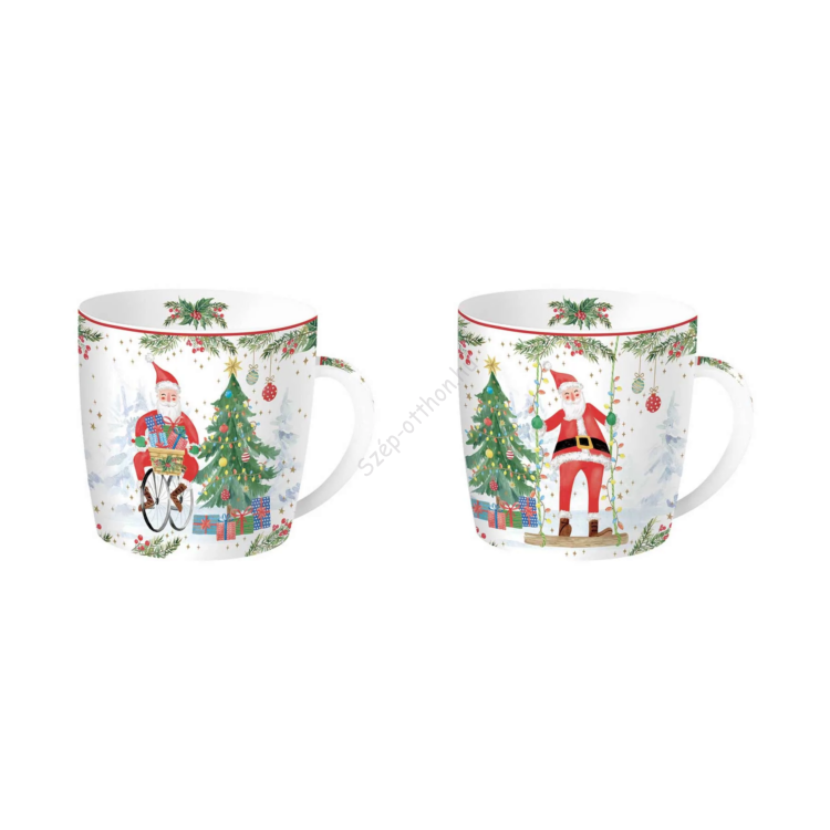 Mikulásos porcelán bögre szett - 350ml - Joyful Santa