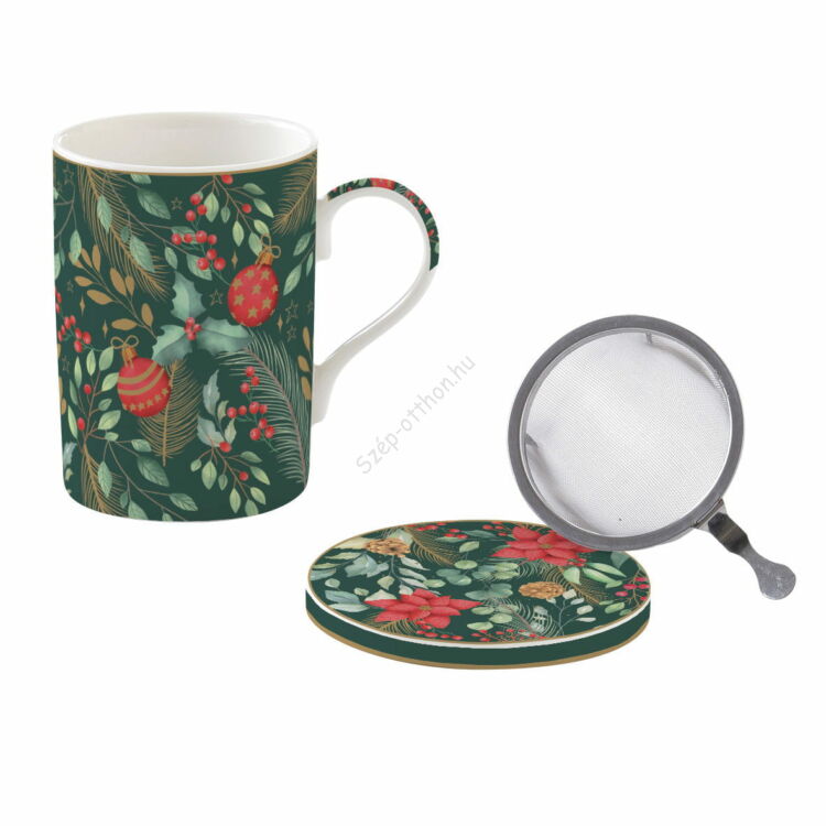 Karácsonyi Mintás Porcelán Bögre szett - 350ml - Christmas Joy