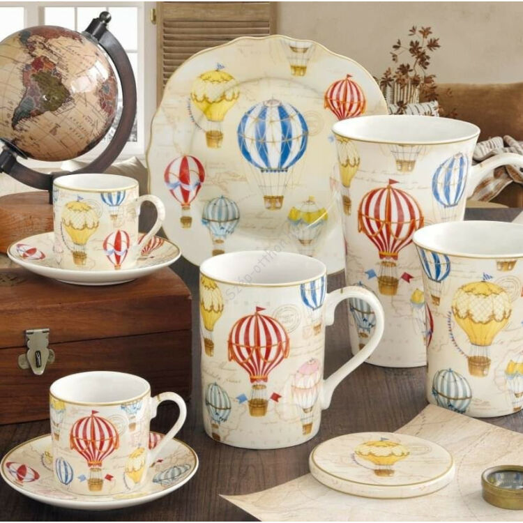 Porcelán bögre szett - 350ml - Air Ballons