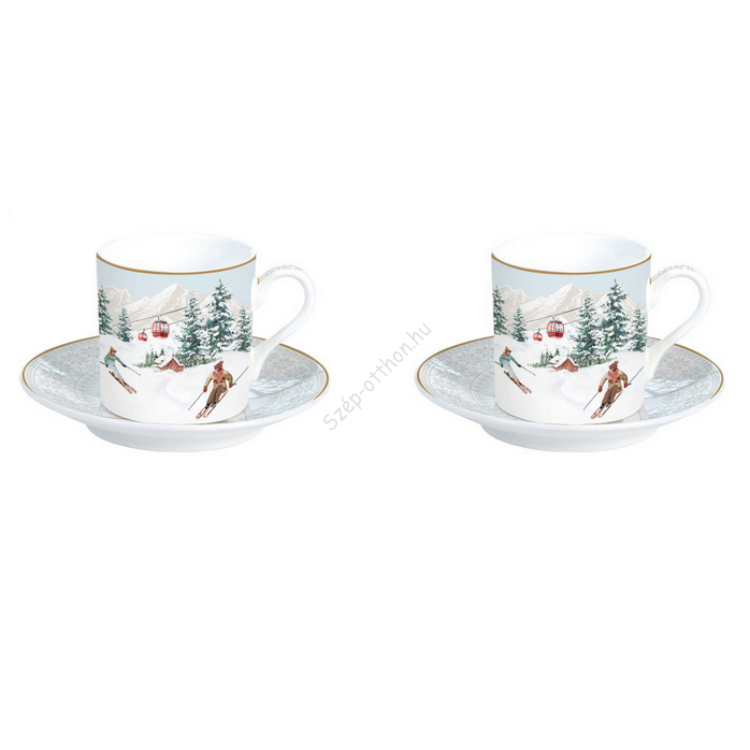 Porcelán kávés csésze szett 2 személyes - 100ml - Chalet