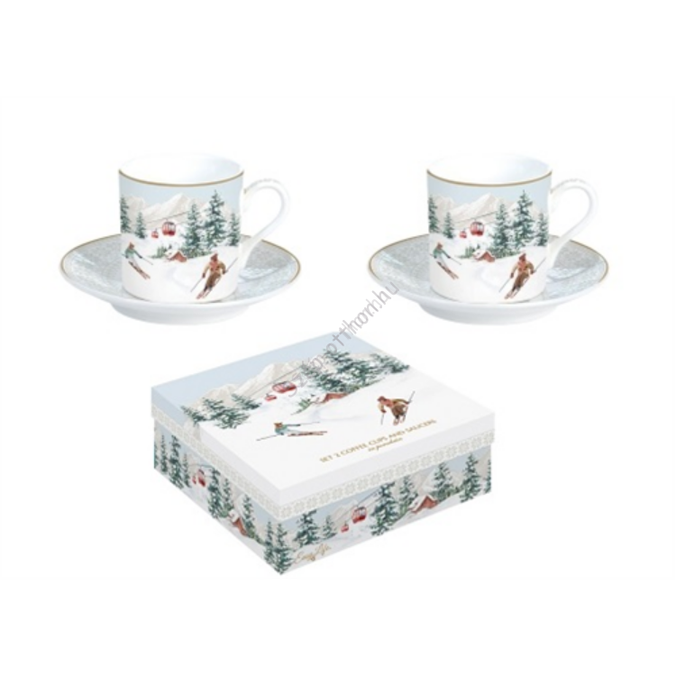 Porcelán kávés csésze szett 2 személyes - 100ml - Chalet