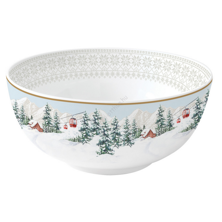 Karácsonyi étkészlet, porcelán tál - 15cm - Chalet