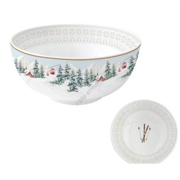 Karácsonyi étkészlet, porcelán tál - 15cm - Chalet