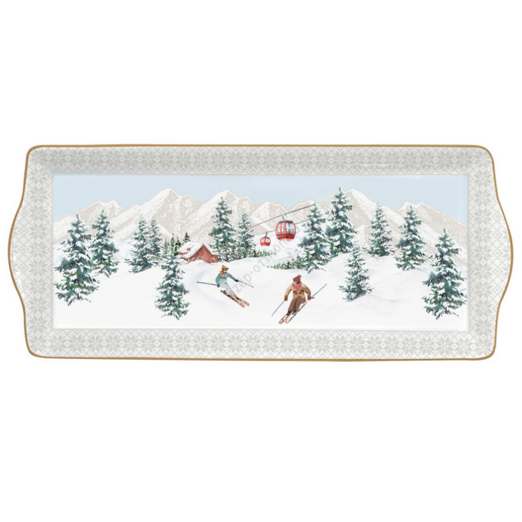 Porcelán tálca - 35x15cm - Chalet