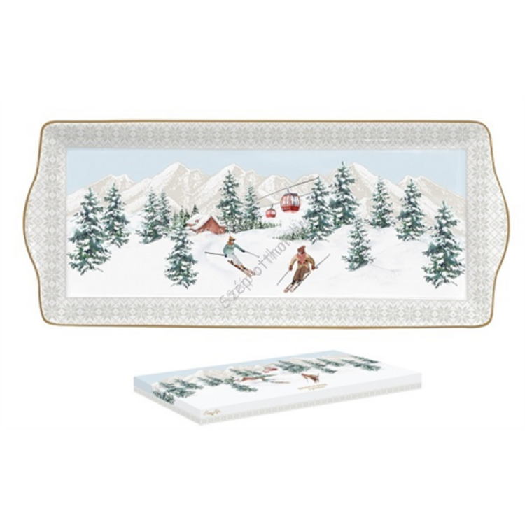 Porcelán tálca - 35x15cm - Chalet