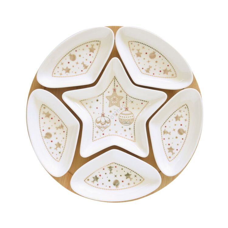 Karácsonyi porcelán tálka szett - 25cm - Christmas Lights