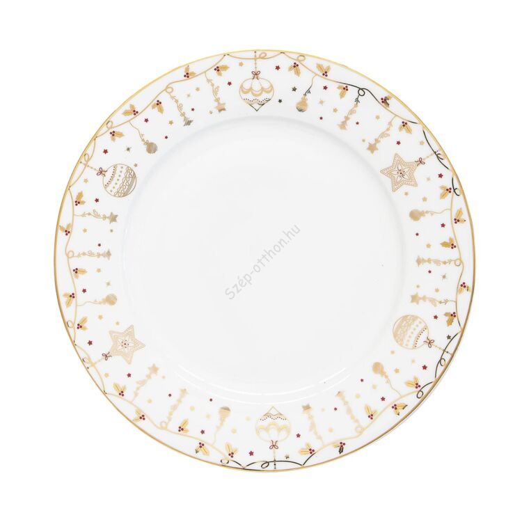 Karácsonyi porcelán lapostányér - 26,5cm - Christmas Lights