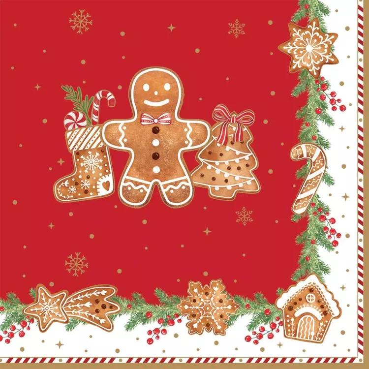 Papírszalvéta 33x33cm, 20db-os - Fancy Gingerbread