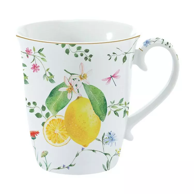 Porcelán bögre - 275ml - Fleurs et Citrons