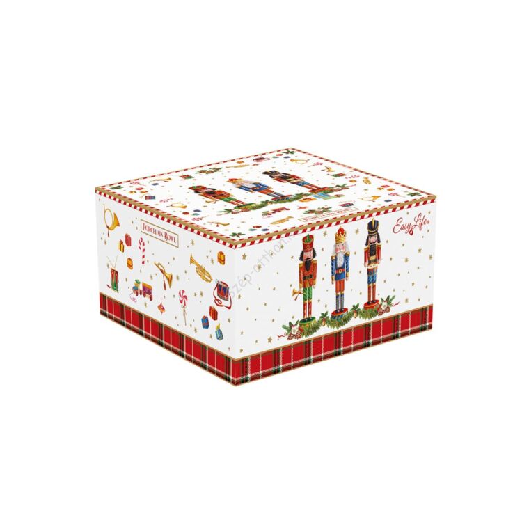 Karácsonyi mintás Porcelán tál - Vintage Nutcracker