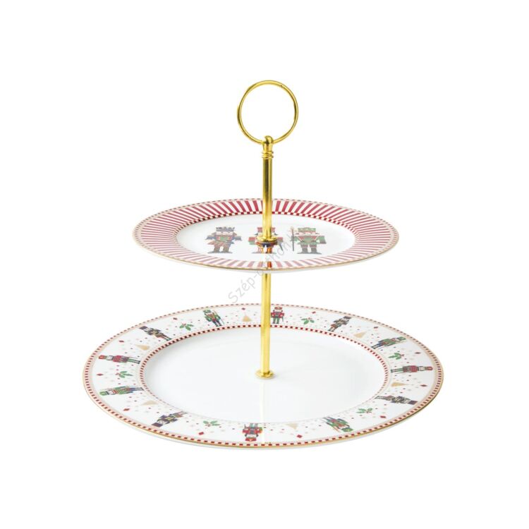 Diótörő Karácsonyi porcelán süteményes állvány - Nutcracker