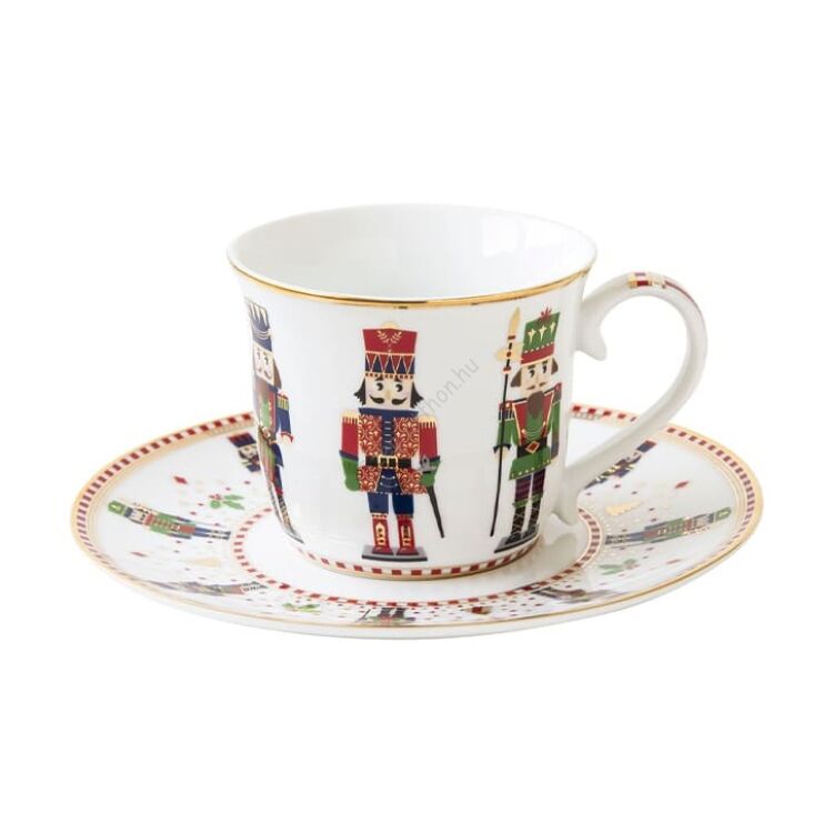 Diótörő Karácsonyi Porcelán Teáscsésze+Alj Szett Díszdobozban, 200 Ml - Nutcrackers