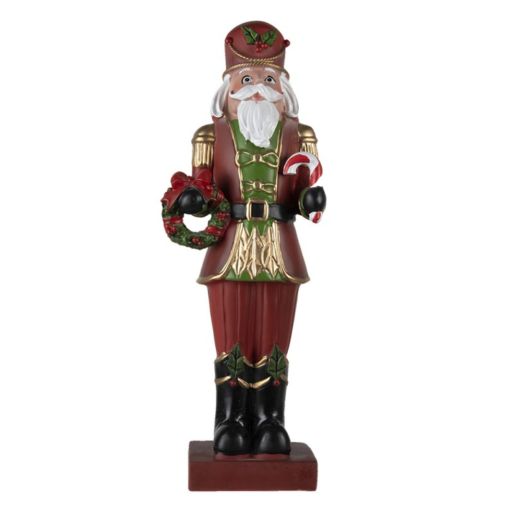 Karácsonyi Diótörő Figura koszorúval - 47cm