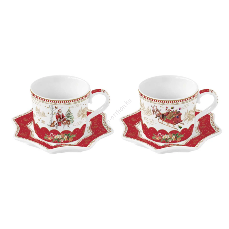 Porcelán eszpresszó kávés csésze szett - 120ml - Christmas Memories