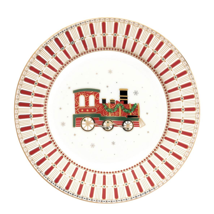 Karácsonyi porcelán desszertes tányér - 19cm - Polar Express